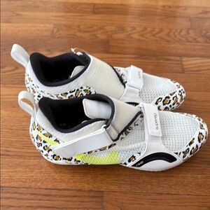 White and Black Sneakers with Strap Closure and Chunky Sole